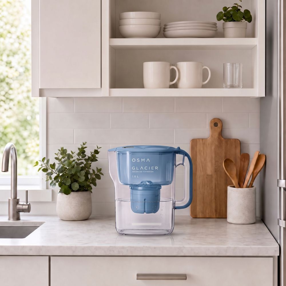 Osma pitcher on a kitchen counter