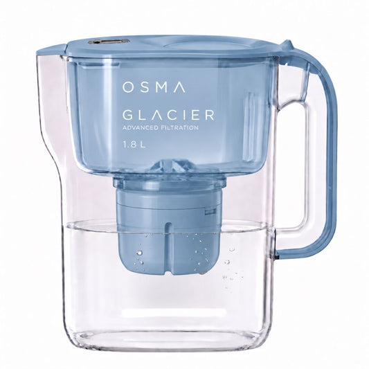 Osma Glacier 1.8 L water filter pitcher on white